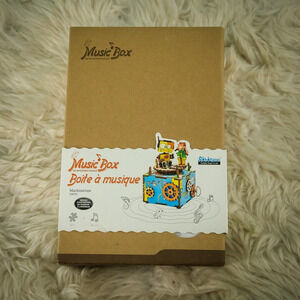 Robotime Music Box Machinarium 3D Machine Cut Wooden Puzzle The Imposible Dream